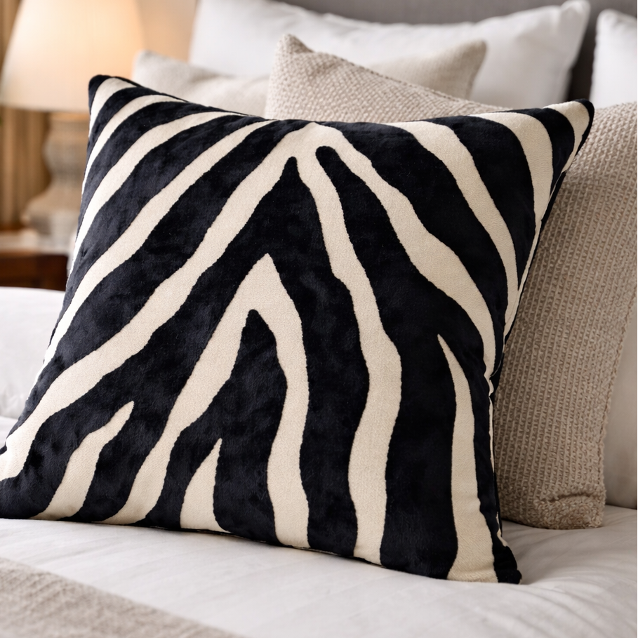 Malini Accessories Paul Moneypenny Zebedeedodah Black Cushion House of Isabella UK