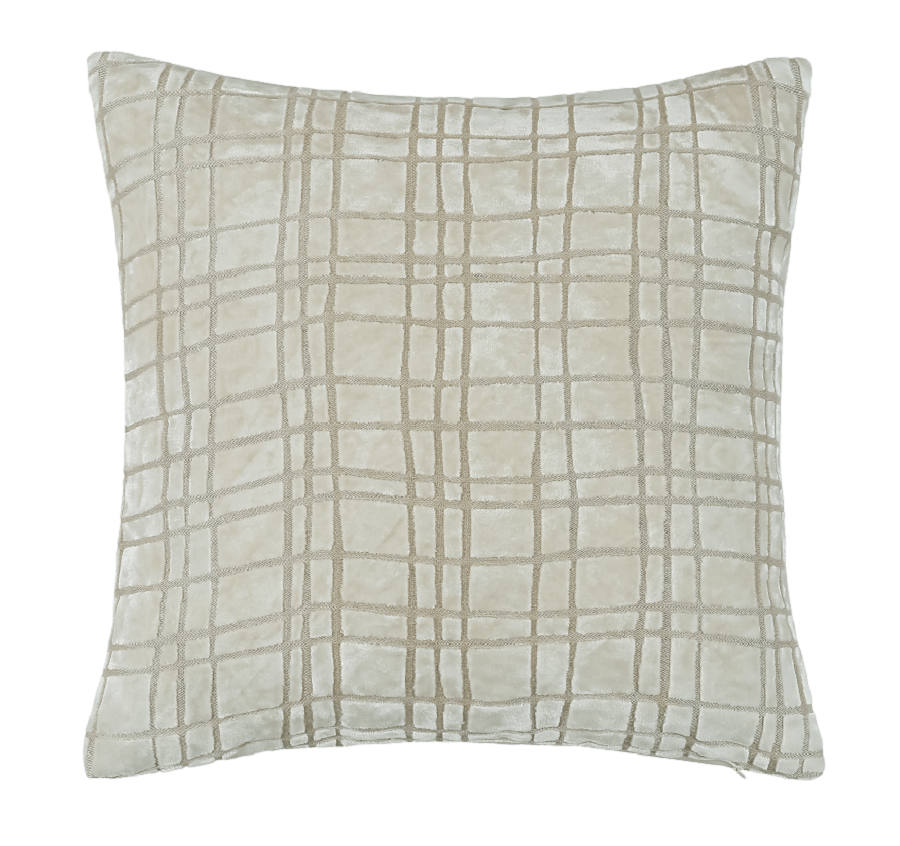 Malini Accessories Paul Monneypenny Large Drunkplaid Ivory Cushion House of Isabella UK