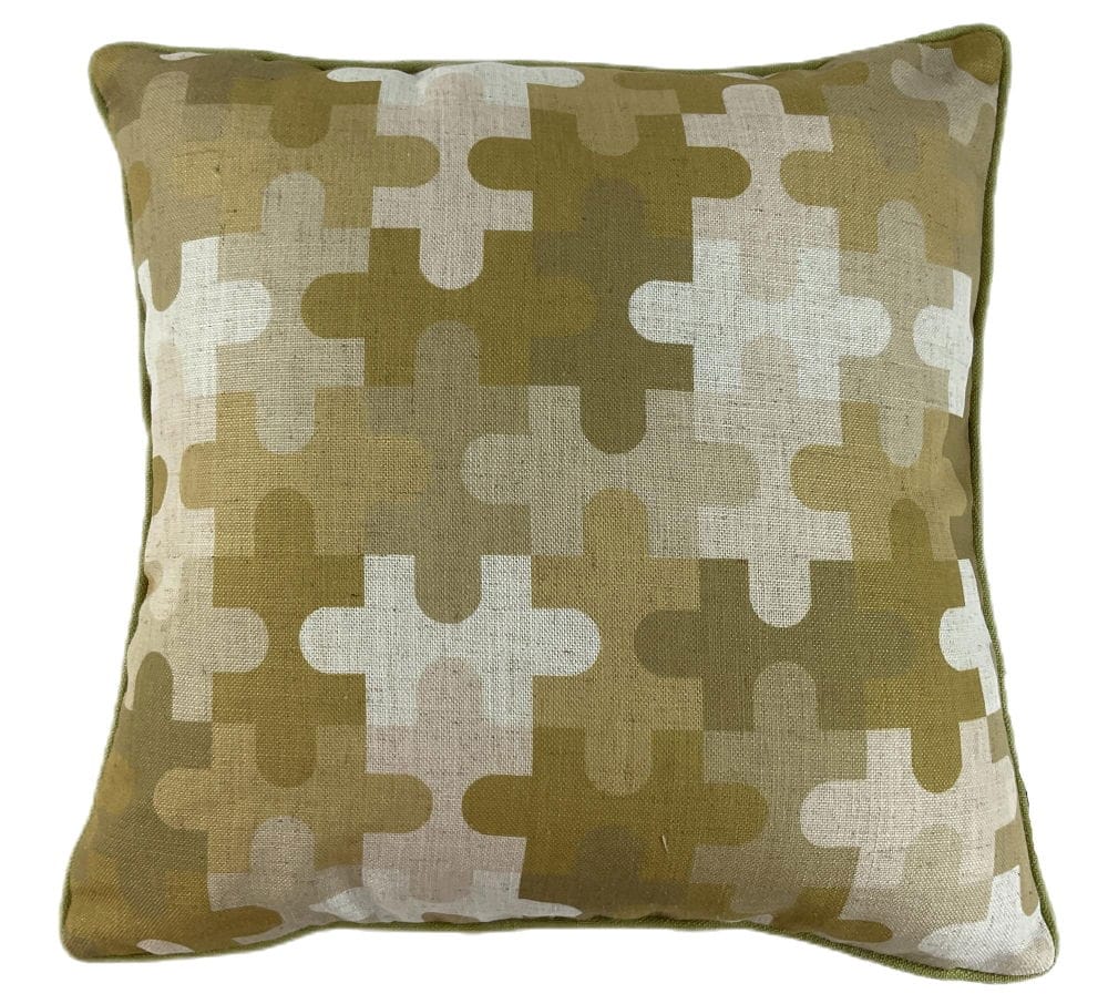 Malini Living Malini Jigsaw Swampgreen Cushion House of Isabella UK