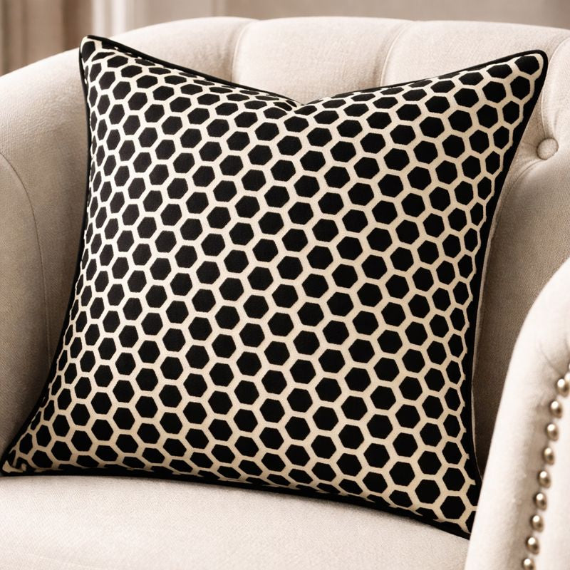 Malini Living Malini Large Jorvik Black Cushion House of Isabella UK