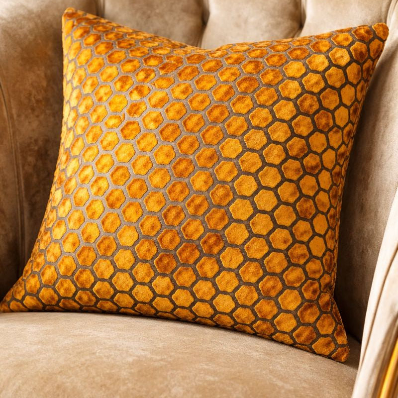 Malini Living Malini Large Jorvik Gold Cushion House of Isabella UK