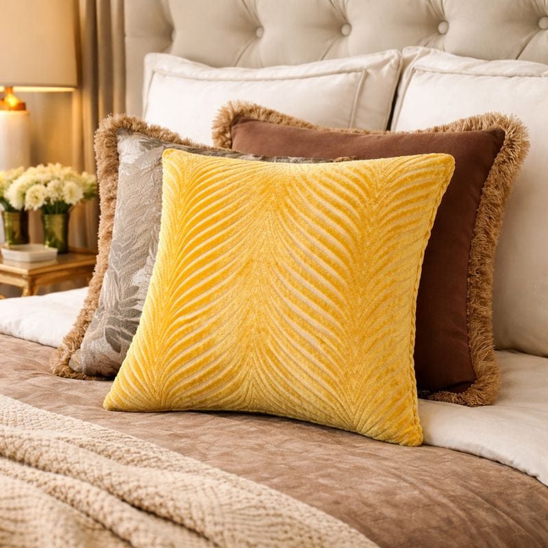 Malini Living Malini Large Rada Mustard Cushion House of Isabella UK