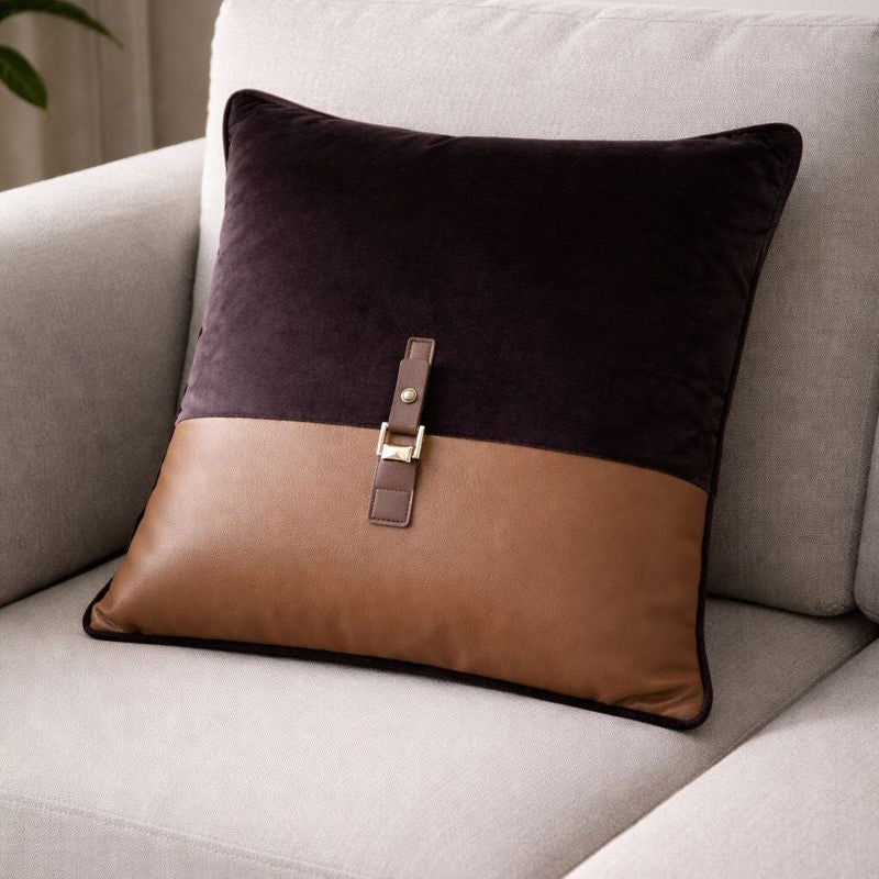 Malini Living Paul Moneypenny Buckleup Choc Cushion House of Isabella UK