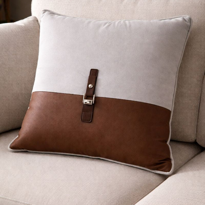 Malini Living Paul Moneypenny Buckleup Neutral Cushion House of Isabella UK