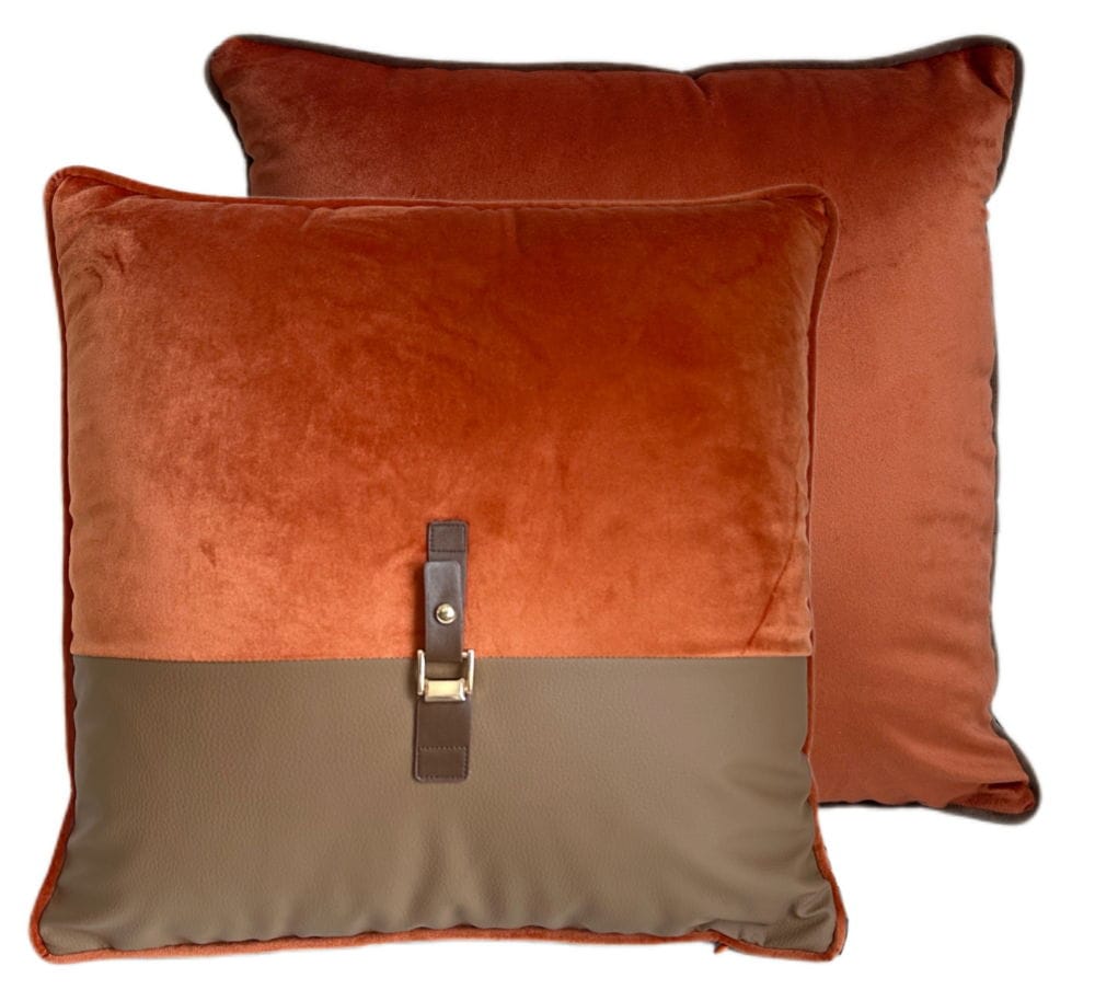 Malini Living Paul Moneypenny Buckleup Orange Cushion House of Isabella UK