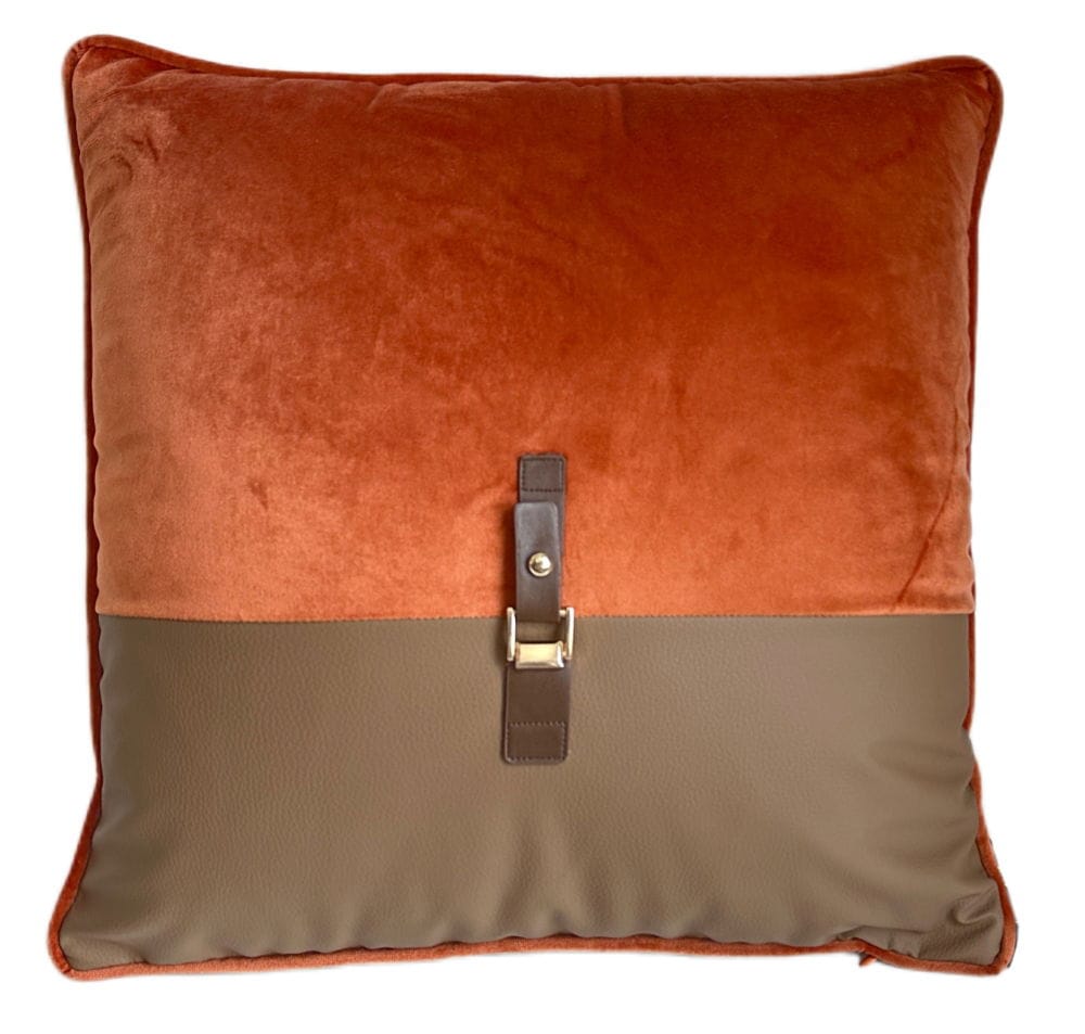 Malini Living Paul Moneypenny Buckleup Orange Cushion House of Isabella UK