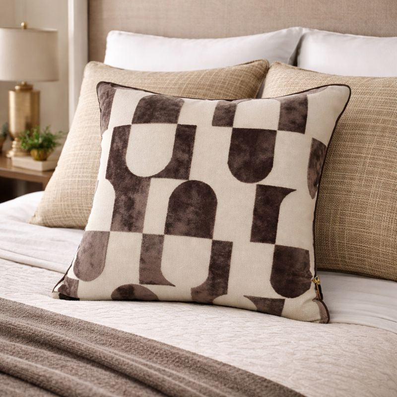 Malini Living Paul Moneypenny Chillpill Choc Cushion House of Isabella UK