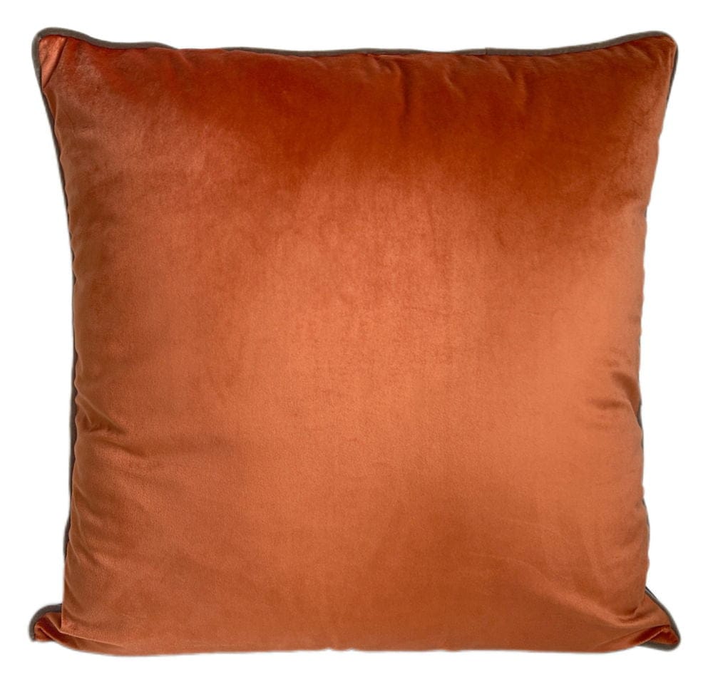 Malini Living Paul Moneypenny LargeTwofaced Orange/Choc Cushion House of Isabella UK