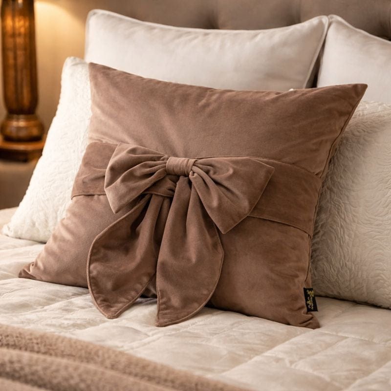 Malini Living Paul Moneypenny Tiedup Taupe Cushion House of Isabella UK