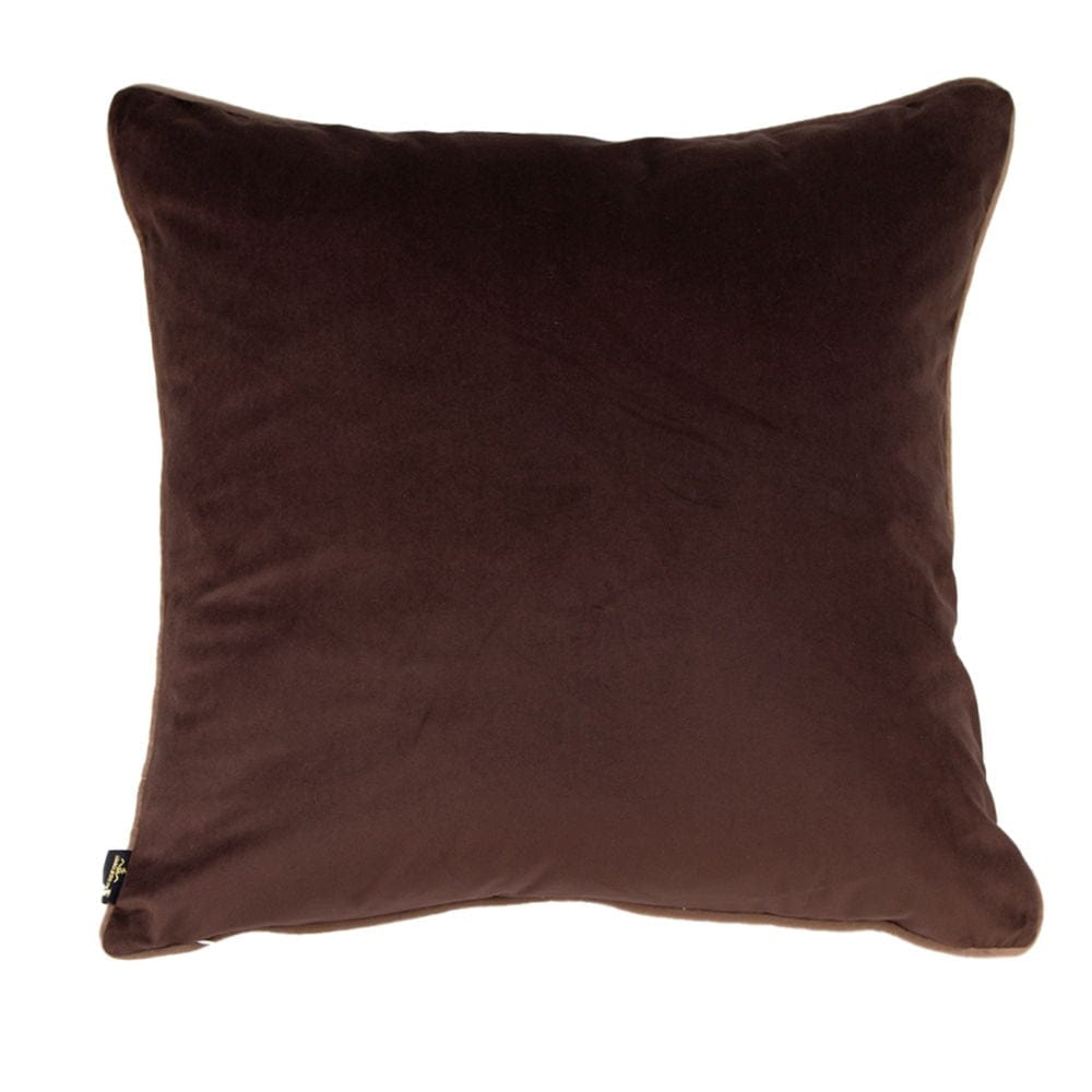 Malini Living Paul Moneypenny Twofaced Choc And Taupe Cushion House of Isabella UK