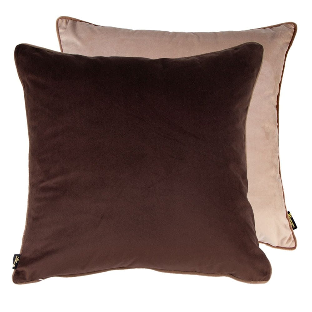 Malini Living Paul Moneypenny Twofaced Choc And Taupe Large Cushion House of Isabella UK
