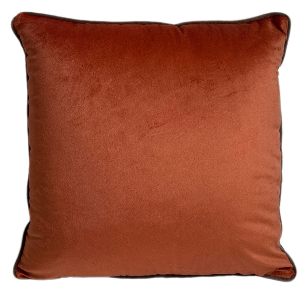 Malini Living Paul Moneypenny Twofaced Orange/Choc Cushion House of Isabella UK