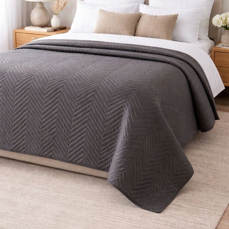 Malini Sleeping Malini Amelle Slate Quilt House of Isabella UK