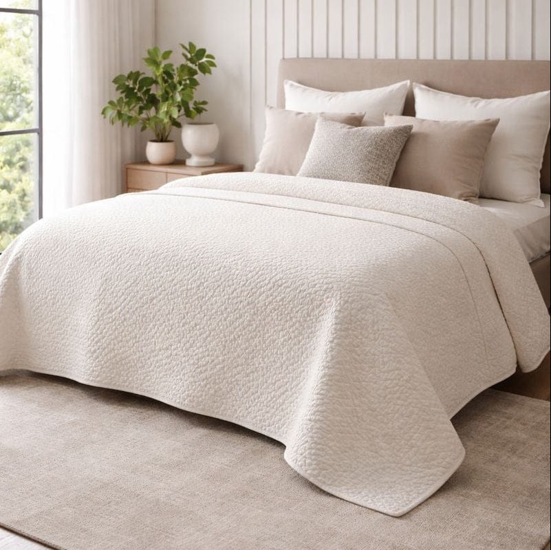 Malini Sleeping Malini Hendersen White King Quilt House of Isabella UK