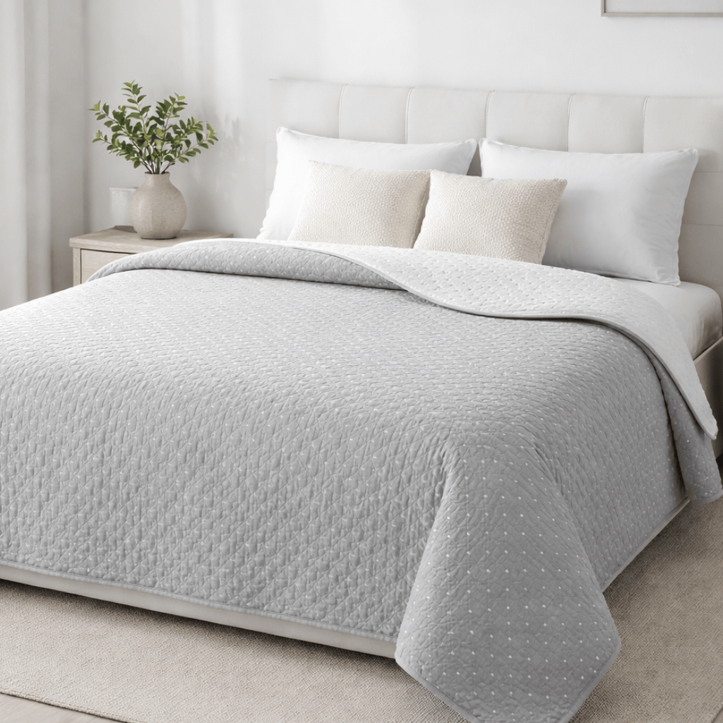 Malini Sleeping Malini Levi Grey King Quilt House of Isabella UK