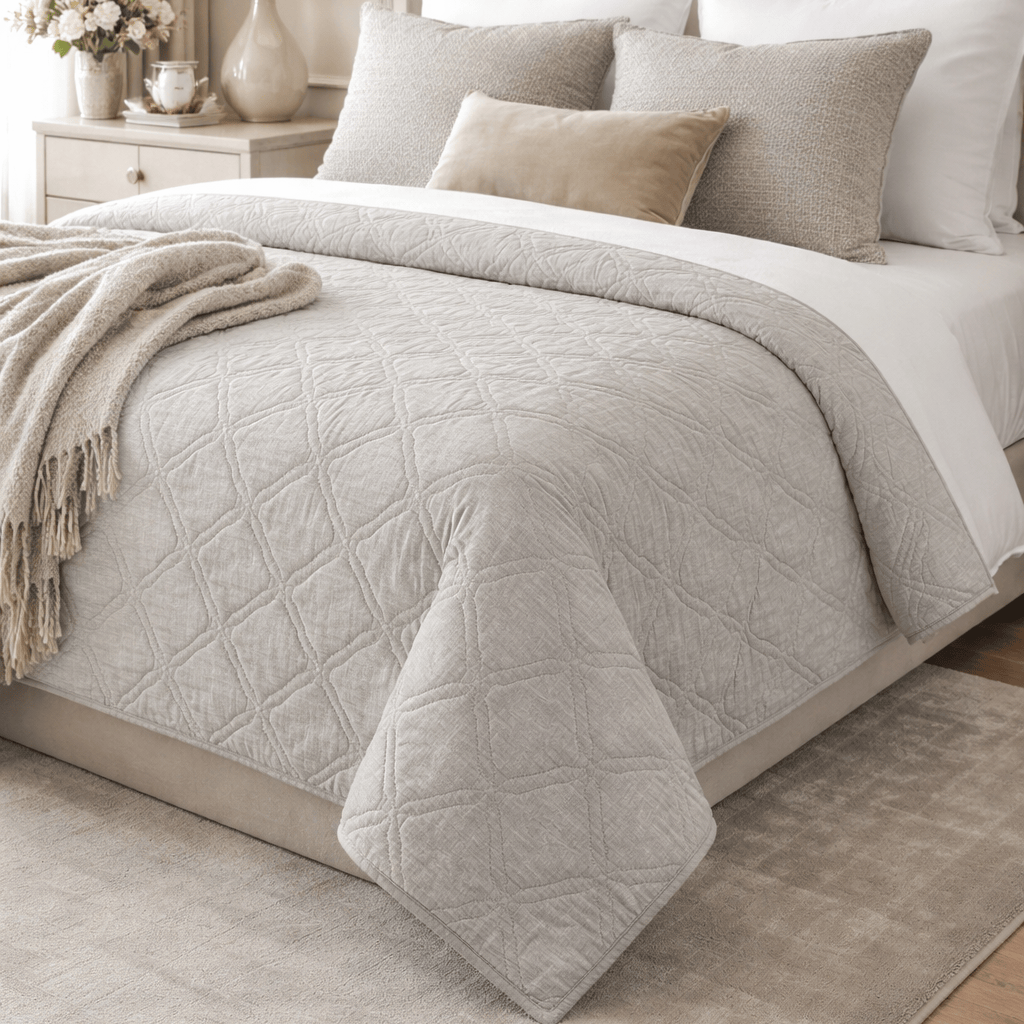 Malini Sleeping Malini Lombardi King Grey Quilt House of Isabella UK