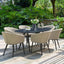 Maze Dining Ambition 6 Seat Oval Dining Set / Oatmeal House of Isabella UK