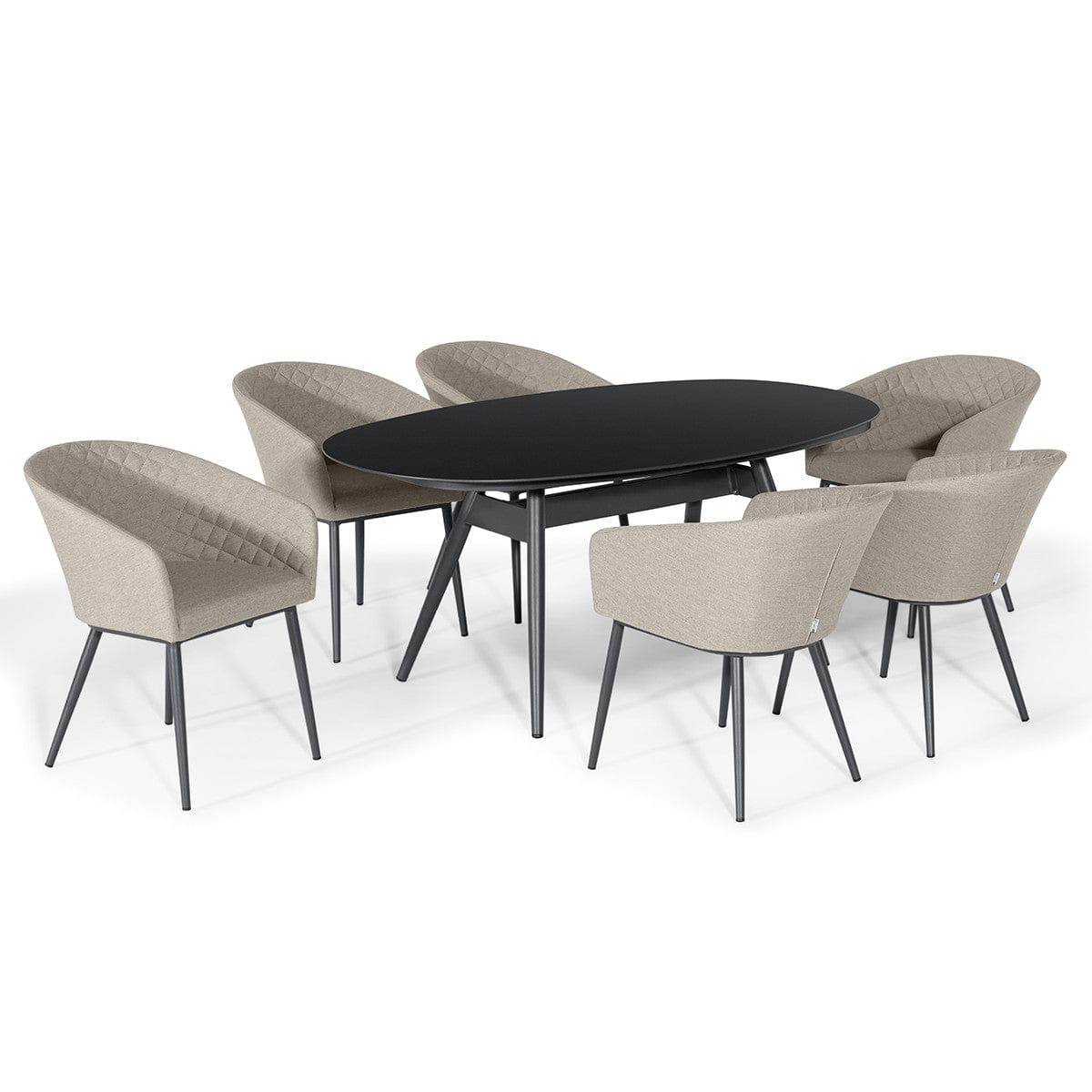 Maze Dining Ambition 6 Seat Oval Dining Set / Oatmeal House of Isabella UK