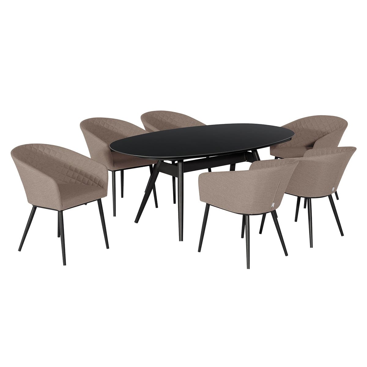 Maze Dining Ambition 6 Seat Oval Dining Set / Taupe House of Isabella UK