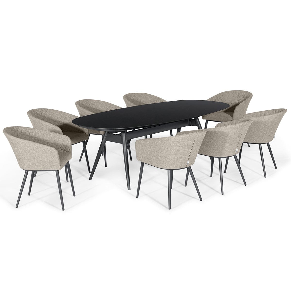 Maze Dining Ambition 8 Seat Oval Dining Set / Oatmeal House of Isabella UK