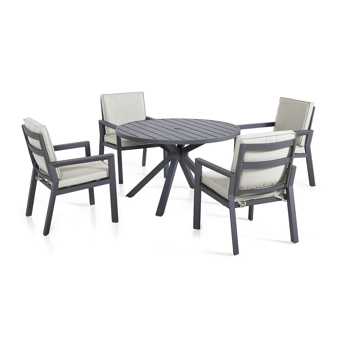 Maze Dining New York 4 Seat Round Dining Set / Dove Grey House of Isabella UK