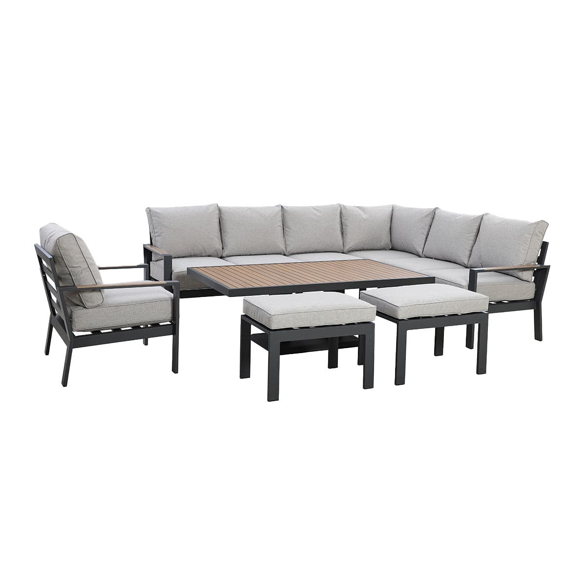 Maze Dining Vancouver Large Corner Dining Set With Rectangular Rising Table & Armchair - Dove Grey House of Isabella UK
