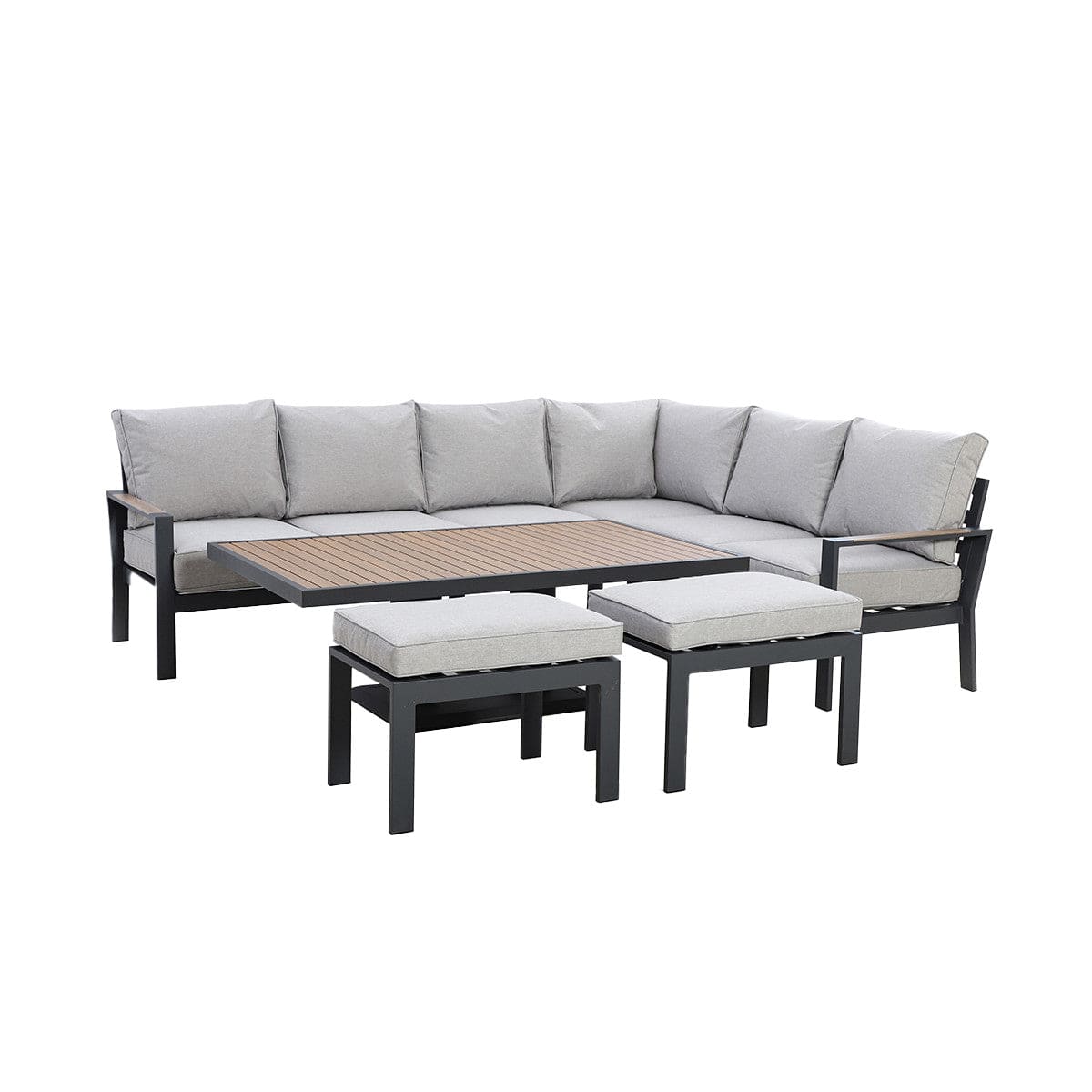 Maze Dining Vancouver Large Corner Dining Set With Rectangular Rising Table - Dove Grey House of Isabella UK