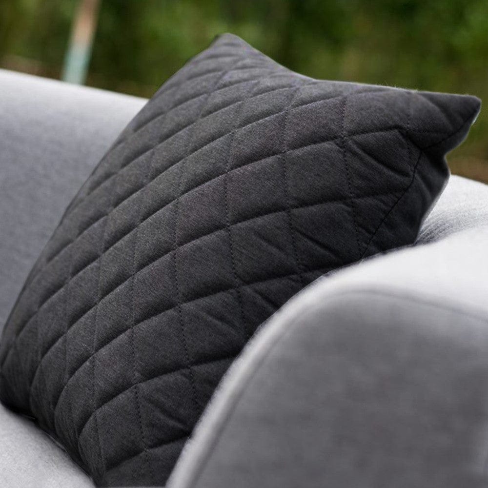 Maze Living Fabric Scatter Cushion Quilted (Pack of 2) / Charcoal House of Isabella UK