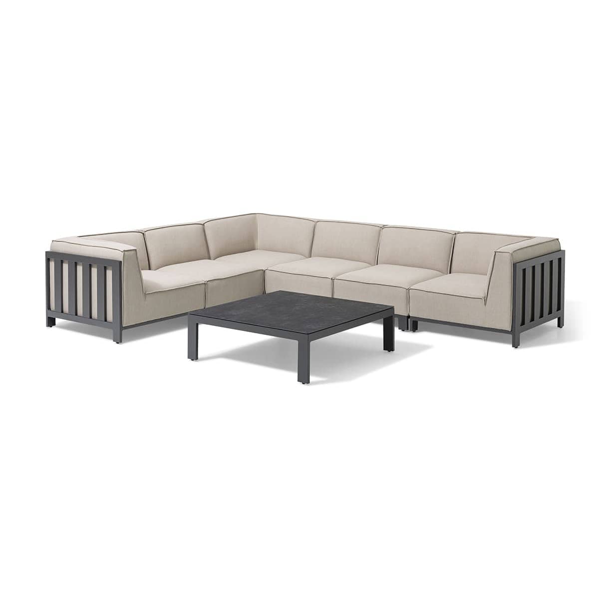 Maze Living Ibiza Medium Corner Sofa Set With Square Coffee Table - Oatmeal House of Isabella UK