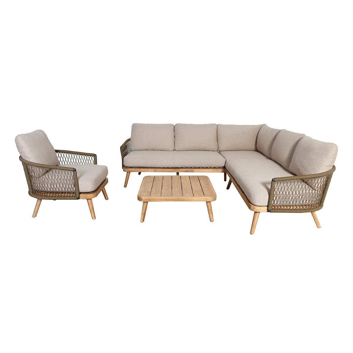 Maze Living New Bali Corner Sofa Set & Armchair - Sandstone House of Isabella UK