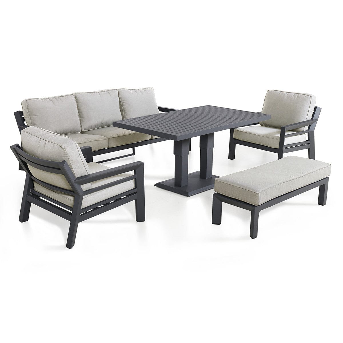 Maze Living New York 3 Seat Sofa Set with Rising Table / Dove Grey House of Isabella UK
