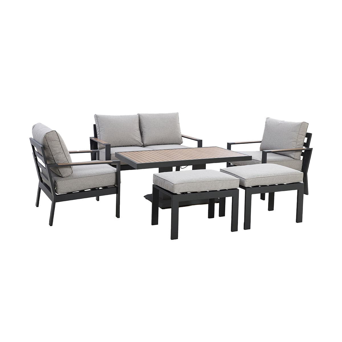 Maze Living Vancouver 2 Seat Sofa Set With Rising Table - Dove Grey House of Isabella UK