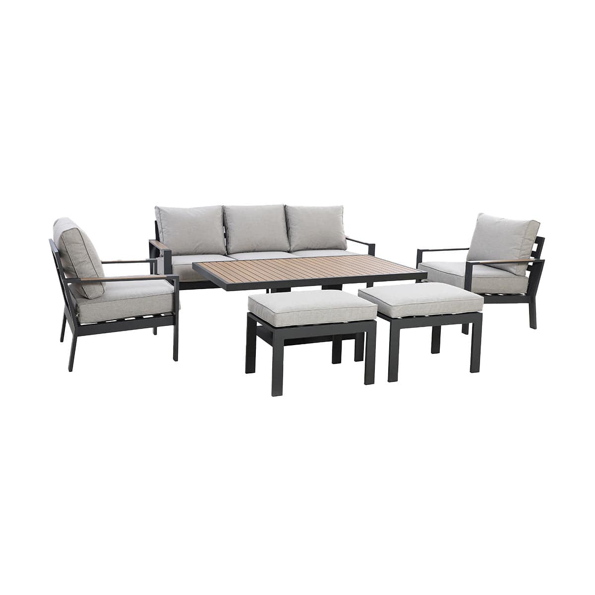Maze Living Vancouver 3 Seat Sofa Set With Rising Table - Dove Grey House of Isabella UK