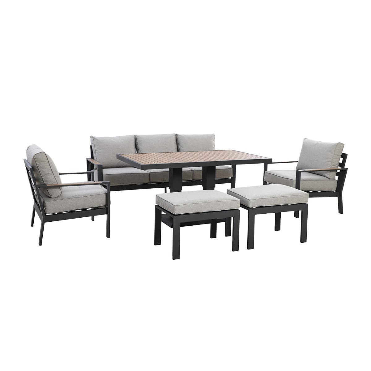 Maze Living Vancouver 3 Seat Sofa Set With Rising Table - Dove Grey House of Isabella UK