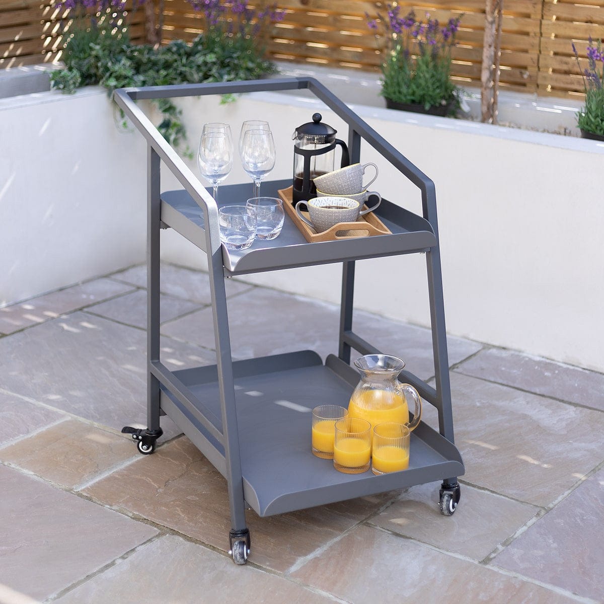 Maze Outdoors Aluminium 2-tier Trolley / Grey House of Isabella UK