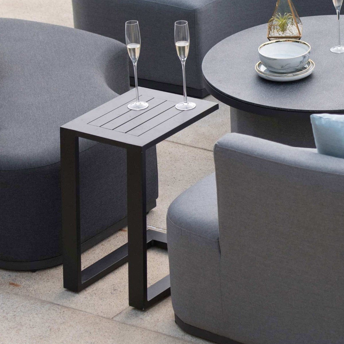 Maze Outdoors Aluminium Side Table / Black House of Isabella UK