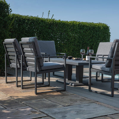 Maze Outdoors Amalfi 6 Seat Rectangular Dining Set with Rising Table / Grey House of Isabella UK