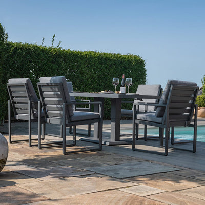 Maze Outdoors Amalfi 6 Seat Rectangular Dining Set with Rising Table / Grey House of Isabella UK