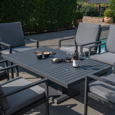 Maze Outdoors Amalfi 6 Seat Rectangular Dining Set with Rising Table / Grey House of Isabella UK