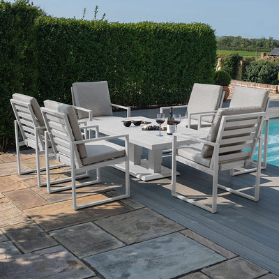 Maze Outdoors Amalfi 6 Seat Rectangular Dining Set with Rising Table / White House of Isabella UK