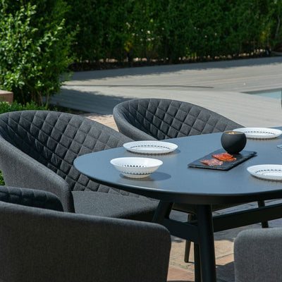 Maze Outdoors Ambition 6 Seat Oval Dining Set / Charcoal House of Isabella UK