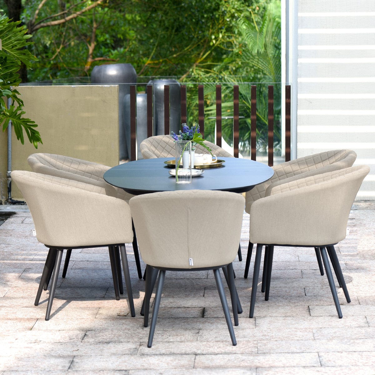 Maze Outdoors Ambition 6 Seat Oval Dining Set / Oatmeal House of Isabella UK