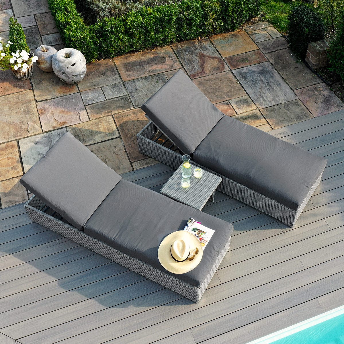 Maze Outdoors Ascot Sunlounger Set House of Isabella UK