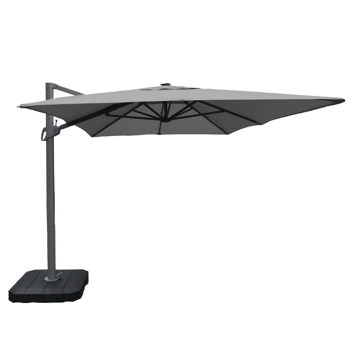 Maze Outdoors Atlas LED 2.4x3.3M Rectangular Cantilever Parasol / Grey House of Isabella UK