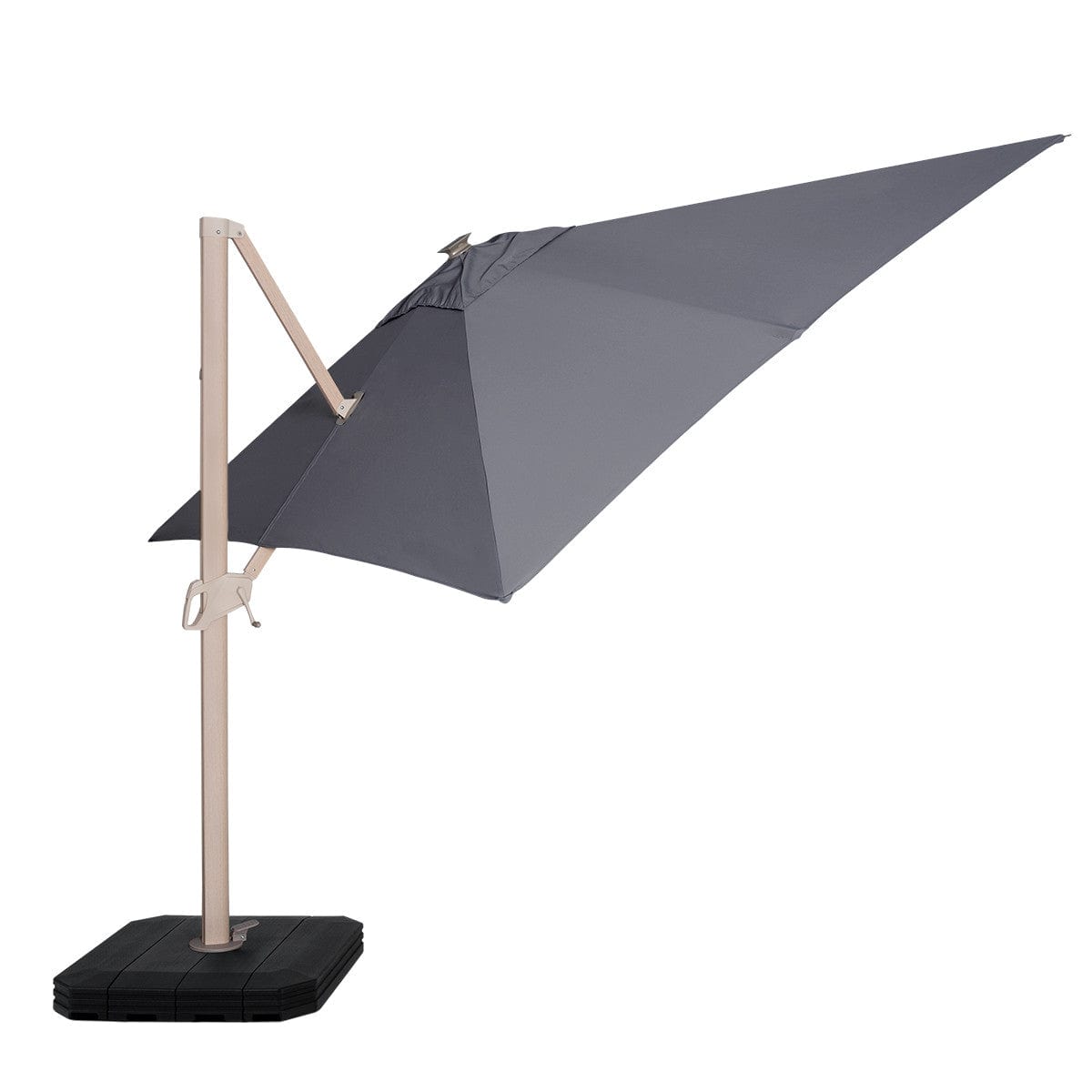 Maze Outdoors Atlas LED 2.4x3.3M Rectangular Wood Effect Cantilever Parasol / Grey House of Isabella UK