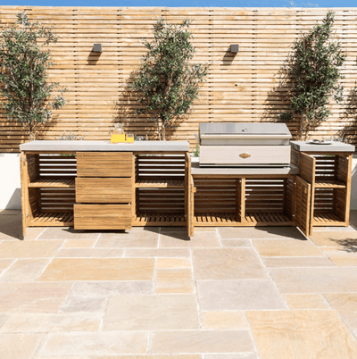 Maze Outdoors Bali Outdoor Kitchen Grill Unit 120x60x65 - Acacia Wood House of Isabella UK