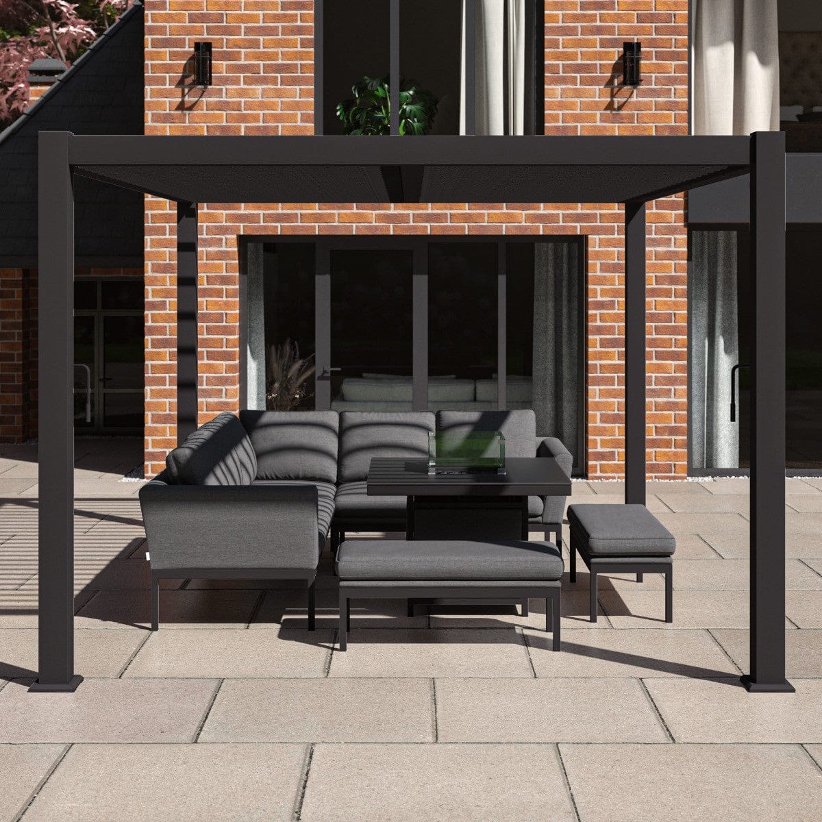 Maze Outdoors Como Pergola Aluminium Rectangular 30x40 - Frame Only - Grey House of Isabella UK