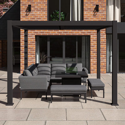 Maze Outdoors Como Pergola Aluminium Square 30x30 Frame Only - Grey House of Isabella UK