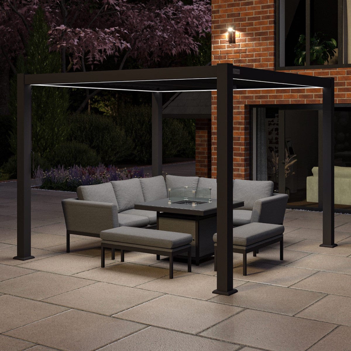 Maze Outdoors Como Pergola Aluminium Square 30x30 Frame Only - Grey House of Isabella UK