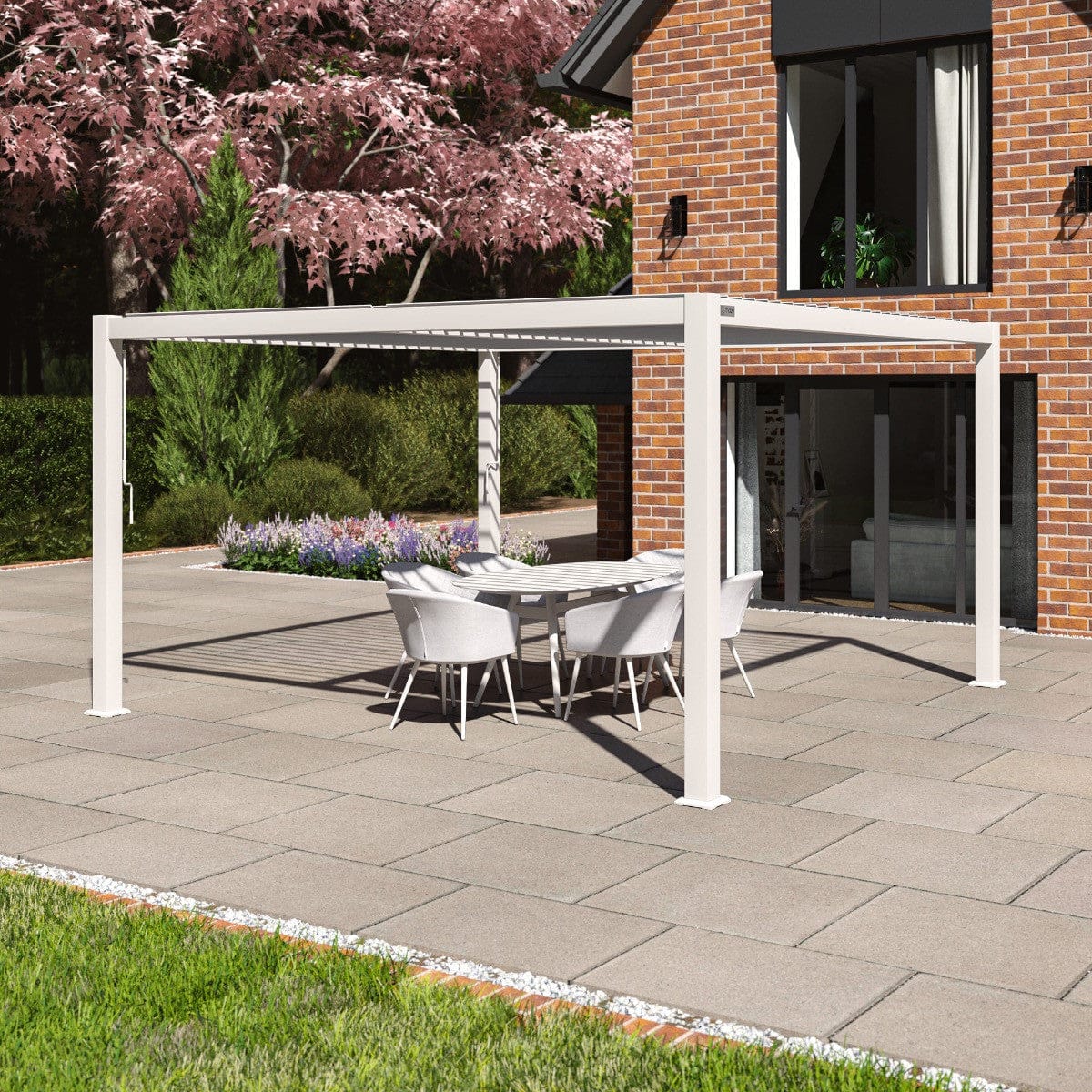 Maze Outdoors Como Pergola Aluminium Square 40x40 Frame Only - White House of Isabella UK